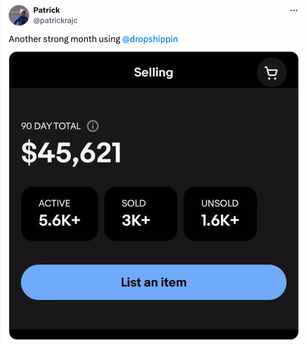 Dropship Calendar member result