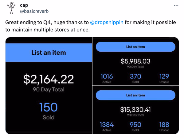 Dropship Calendar member result